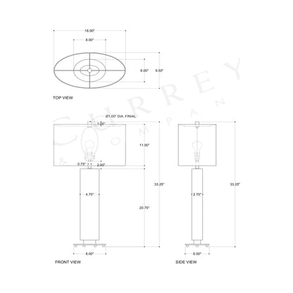Stanhope Table Lamp - line drawing.