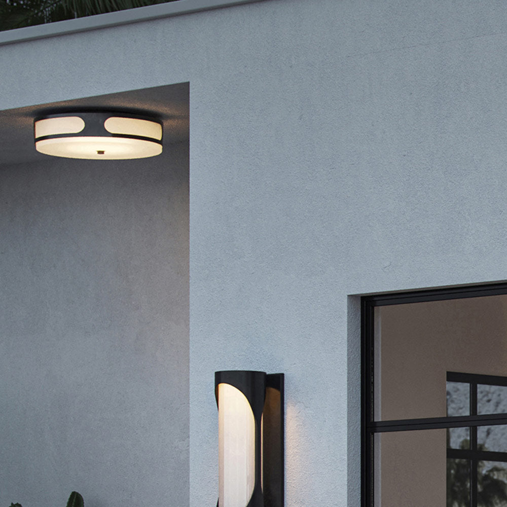 Swale Outdoor LED Flush Mount Ceiling Light in Detail.