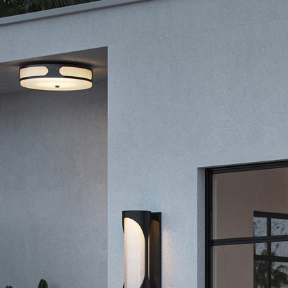 Swale Outdoor LED Flush Mount Ceiling Light in Detail.