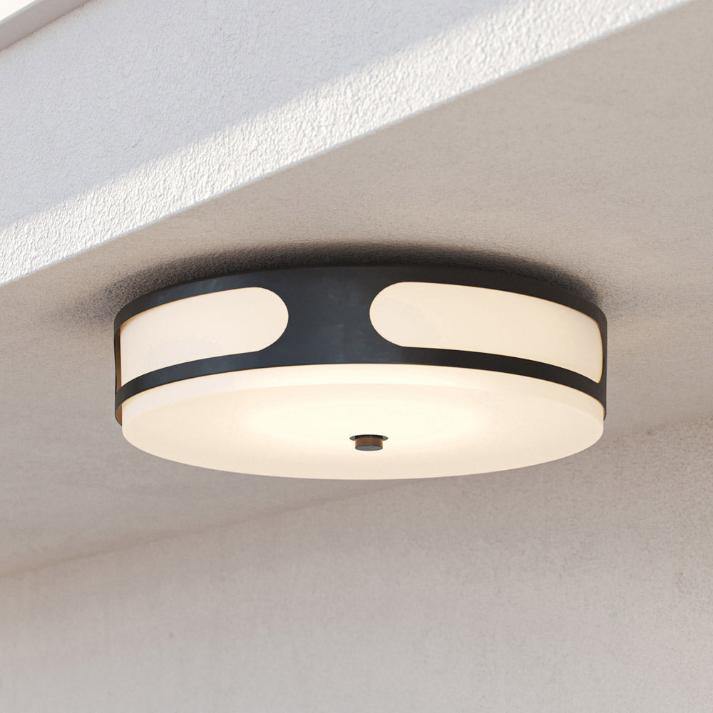 Swale Outdoor LED Flush Mount Ceiling Light in Detail.