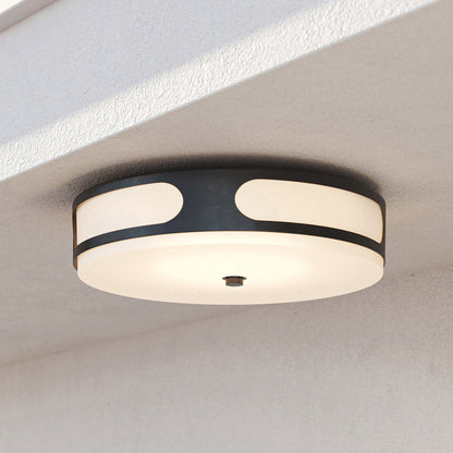 Swale Outdoor LED Flush Mount Ceiling Light in Detail.