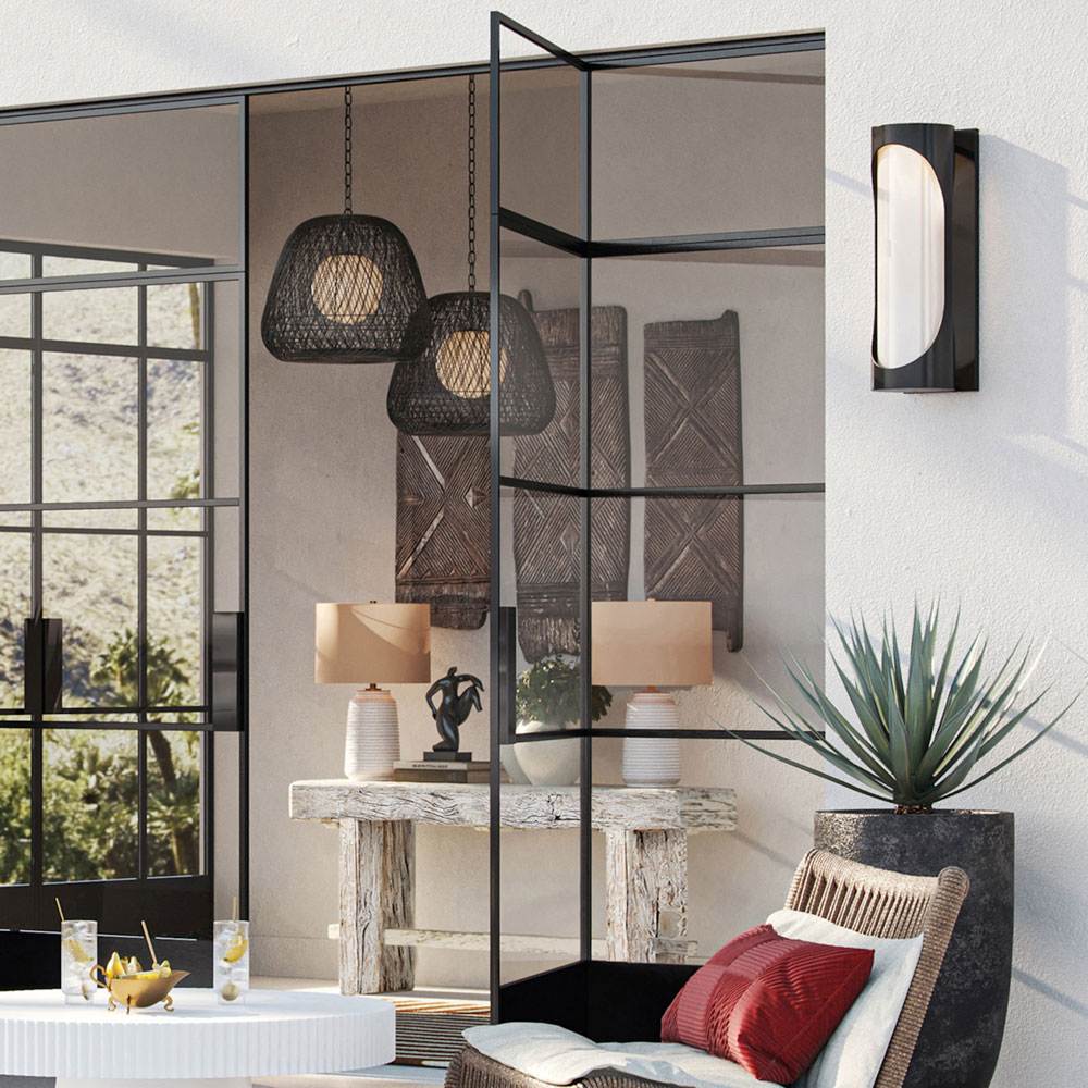 Swale Outdoor LED Wall Light in Outside Area.