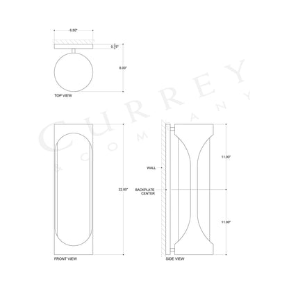 Swale Outdoor LED Wall Light - line drawing.