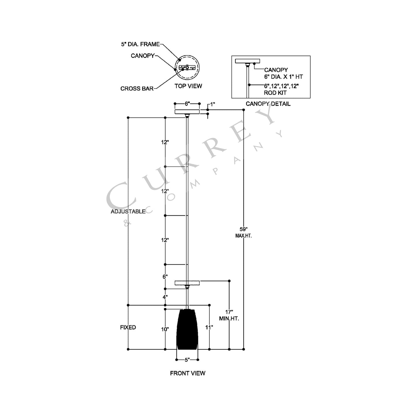 Tessitura Pendant Light - line drawing.