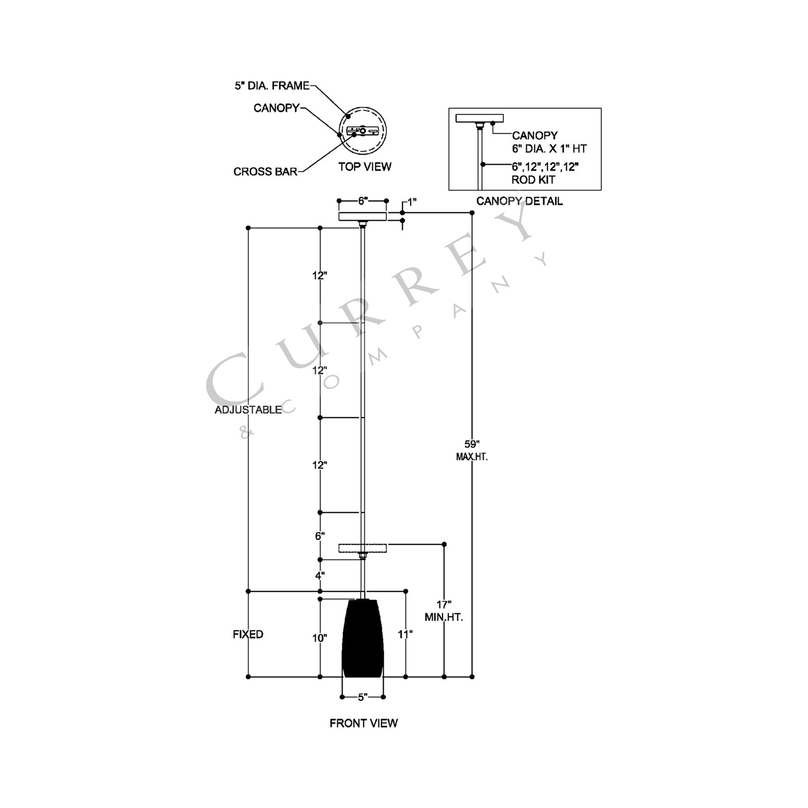 Tessitura Pendant Light - line drawing.