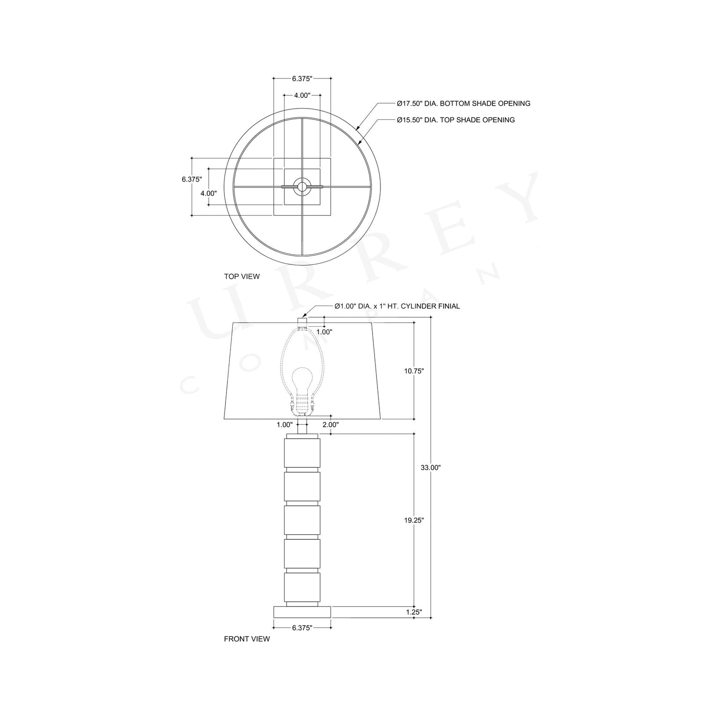 Tetra Table Lamp - line drawing.