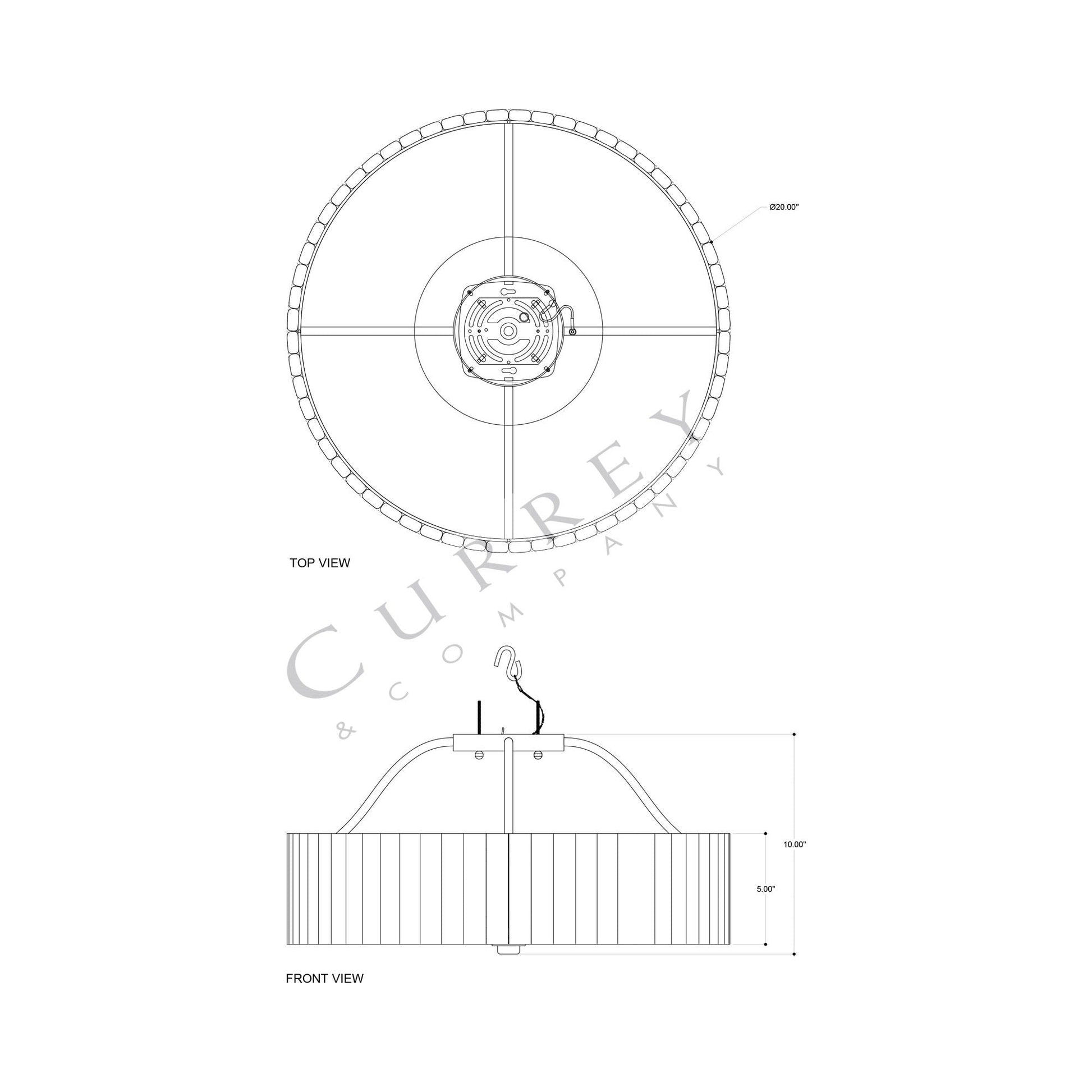 Tetterby LED Semi Flush Mount Ceiling Light - line drawing.