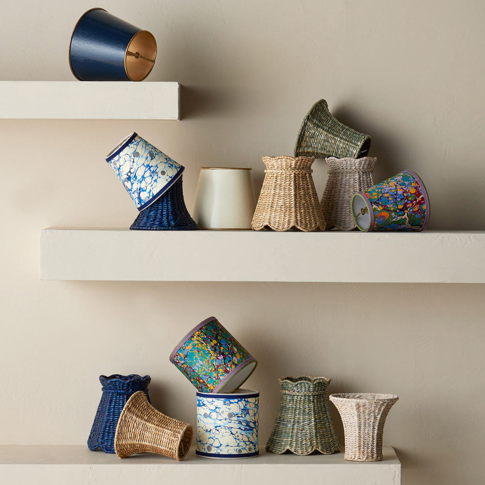 Tole Tapered Chandelier Shade in Detail.