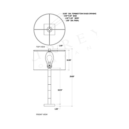 Toshiro Table Lamp - line drawing.
