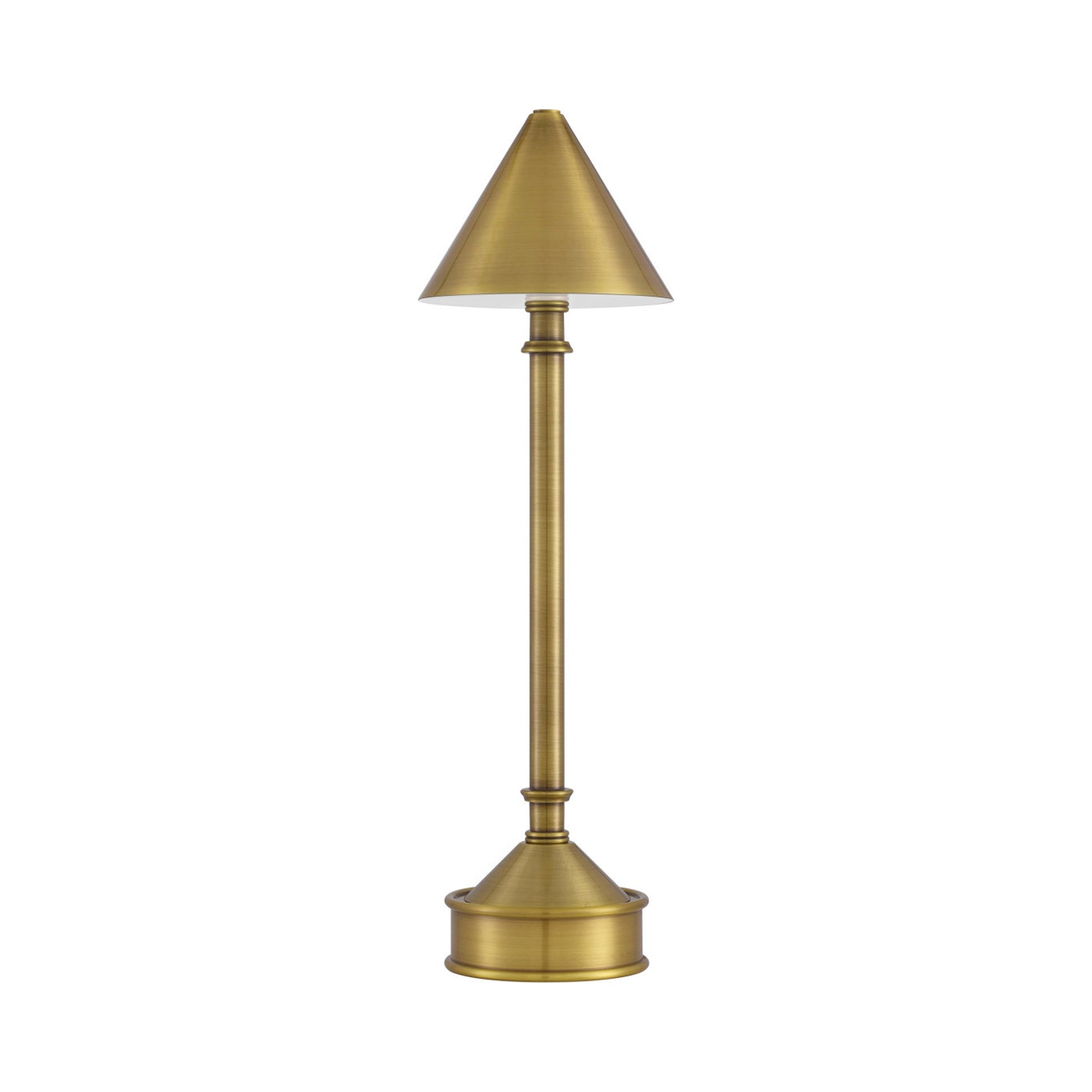 Traipse Table Lamp in Polished Antique Brass.