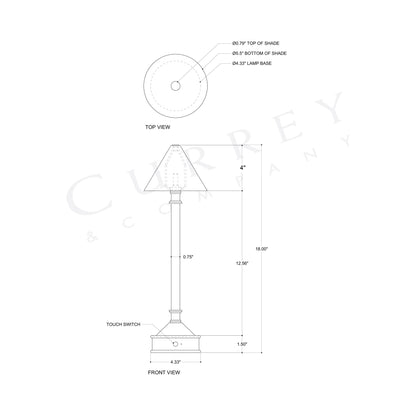 Traipse Table Lamp - line drawing.