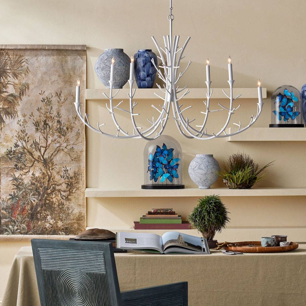 Twiggy Oval Chandelier in living room.