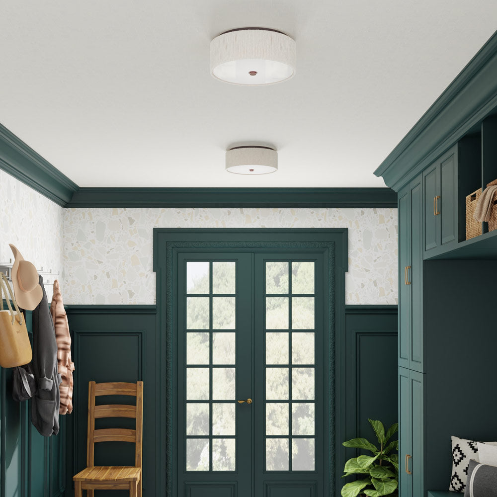 Tyrone LED Flush Mount Ceiling Light in hallway.