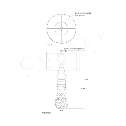 Undersea Table Lamp - line drawing.