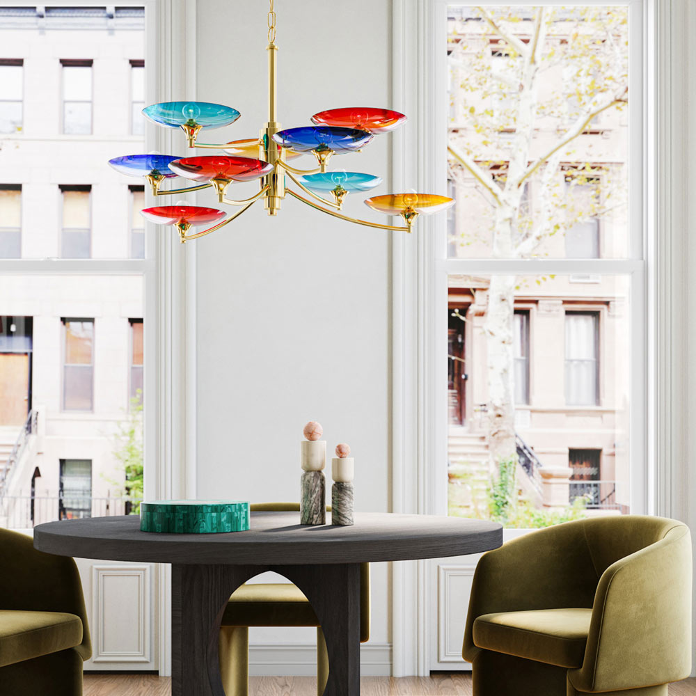 Veneto Chandelier in living room.