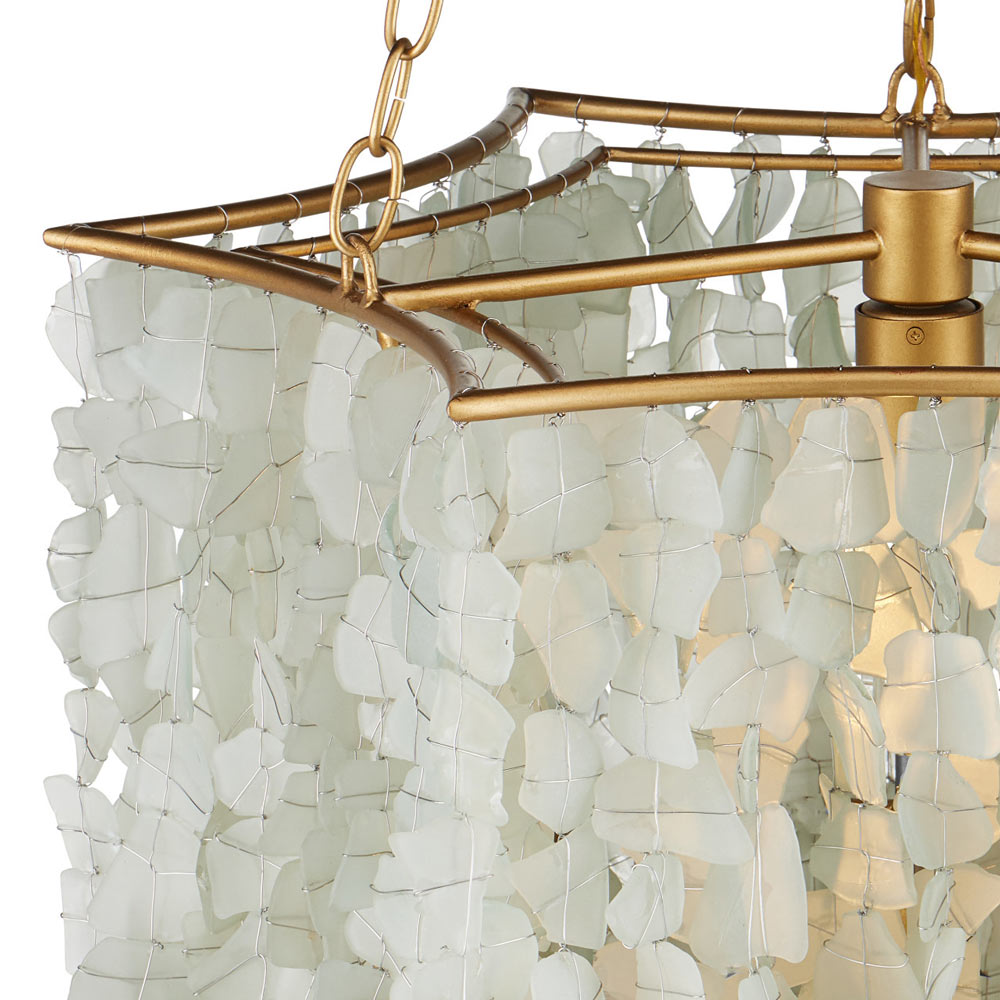 Verre de Mer Multi Light Chandelier in Detail.