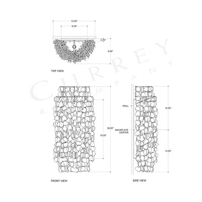 Verre de Mer Wall Light - line drawing.