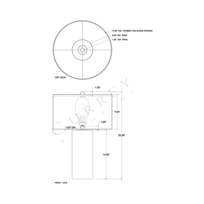Vespera Table Lamp - line drawing.