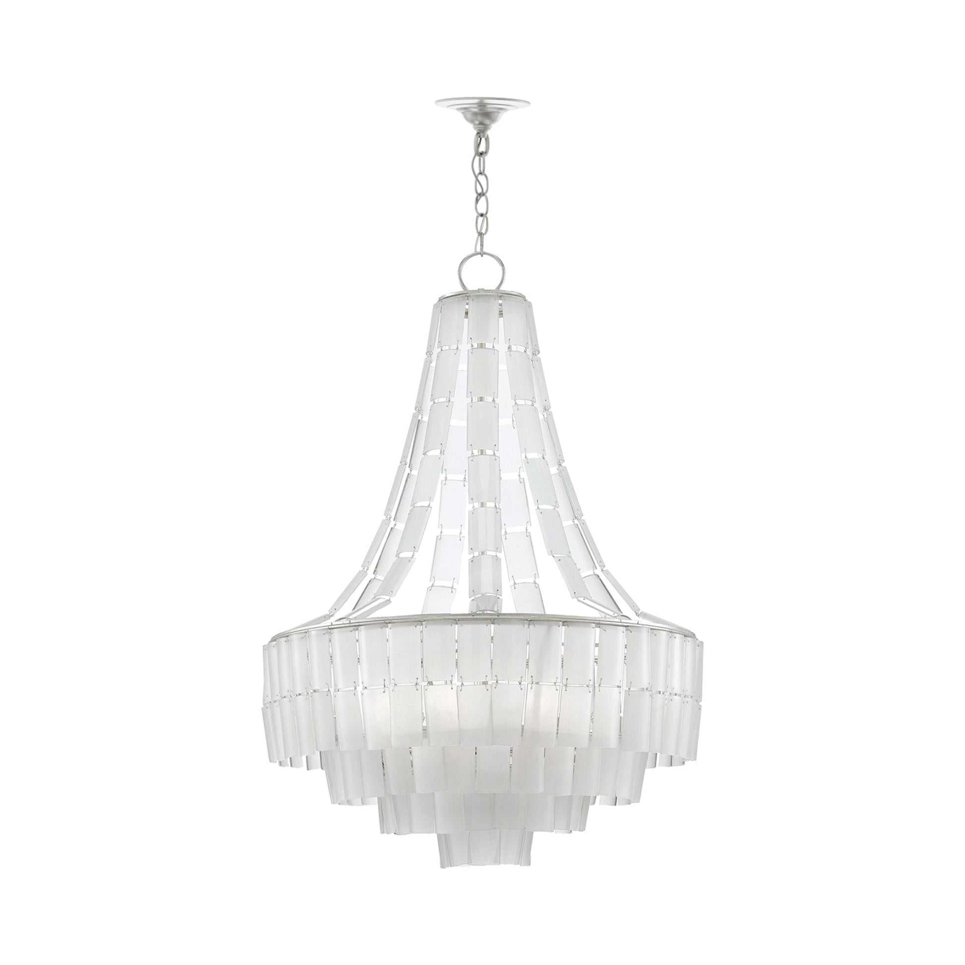 Vintner Chandelier in Silver/Opaque White.