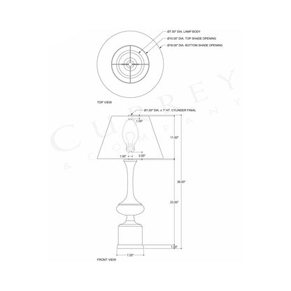 Virgil Table Lamp - line drawing.