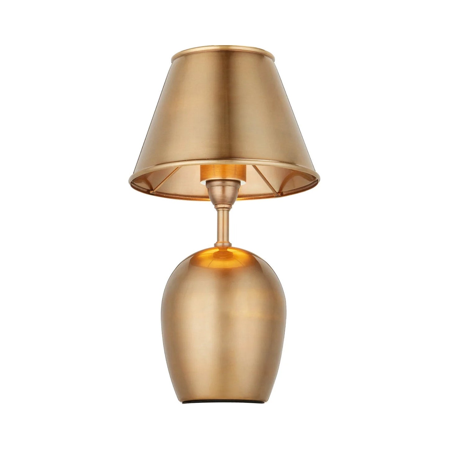 Volley LED Rechargeable Table Lamp in Antique Brass.