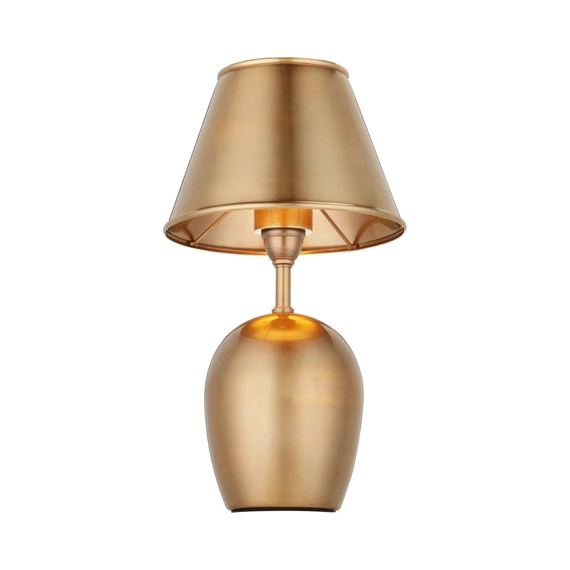 Volley LED Rechargeable Table Lamp in Antique Brass.
