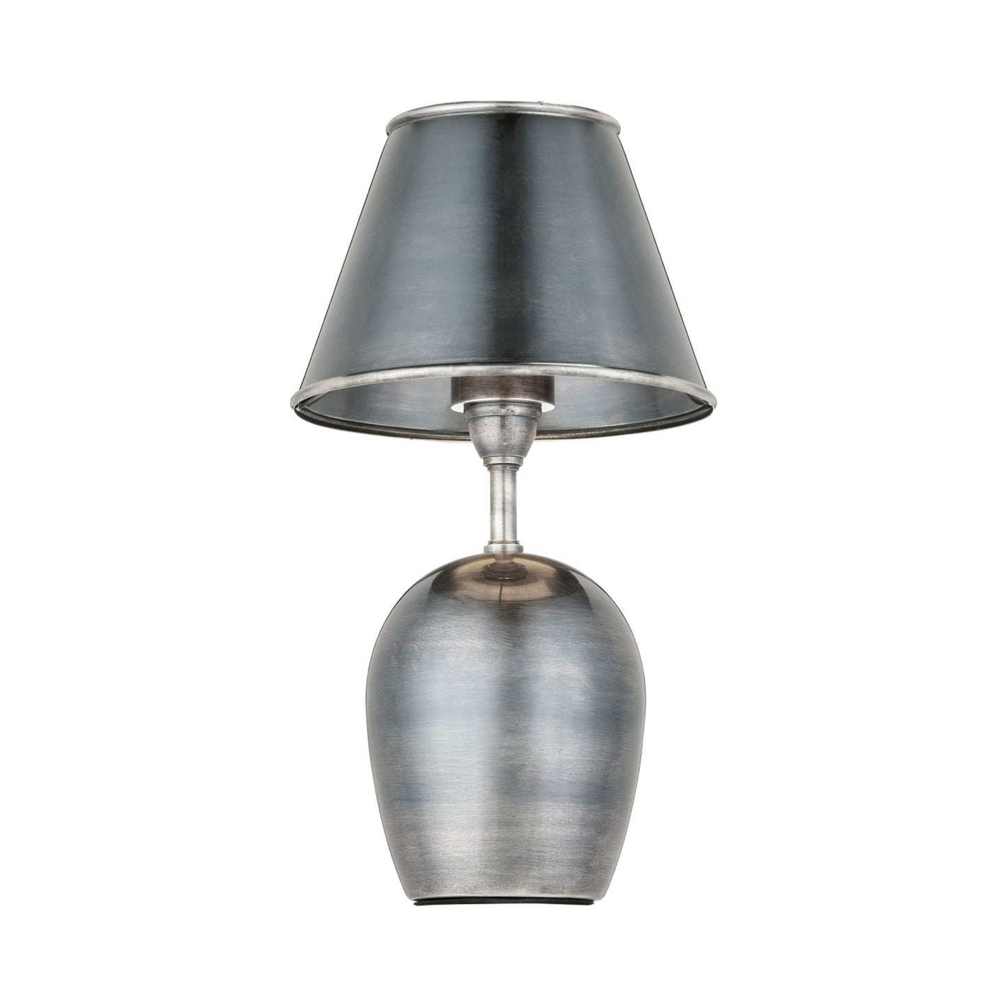 Volley LED Rechargeable Table Lamp in Antique Silver.