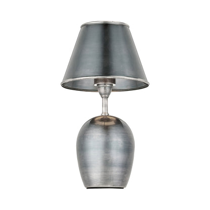 Volley LED Rechargeable Table Lamp in Antique Silver.