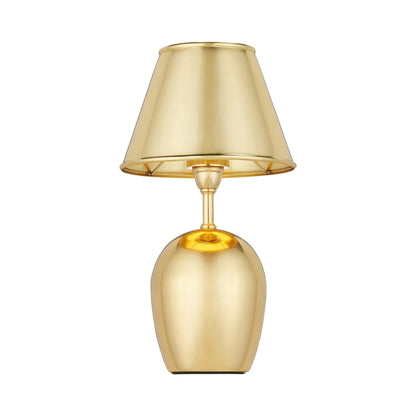 Volley LED Rechargeable Table Lamp in Polished Brass.