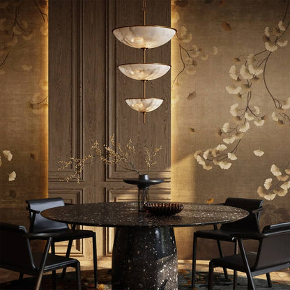 Volterra Chandelier in dining room.