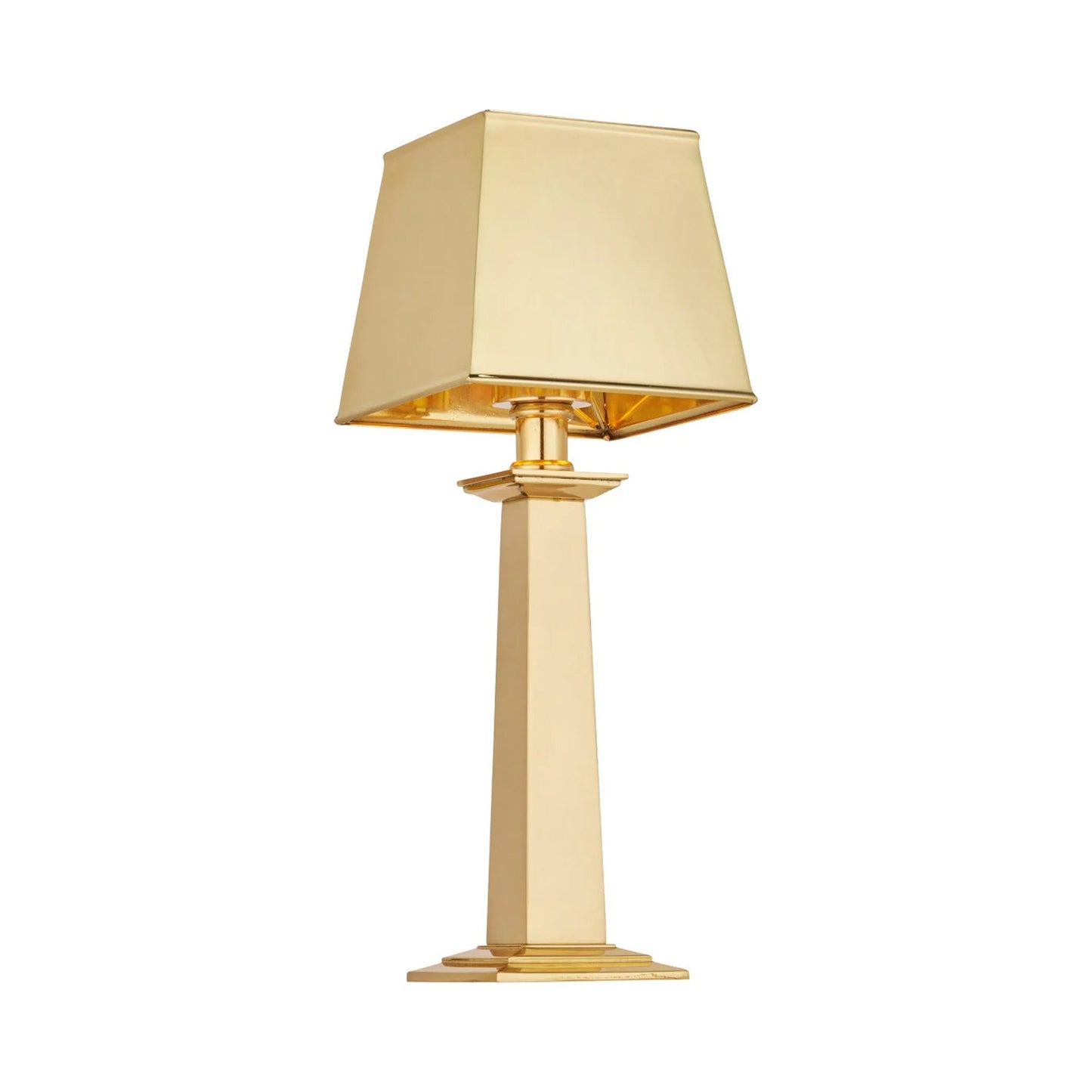 Wander LED Rechargeable Table Lamp in Polished Brass.