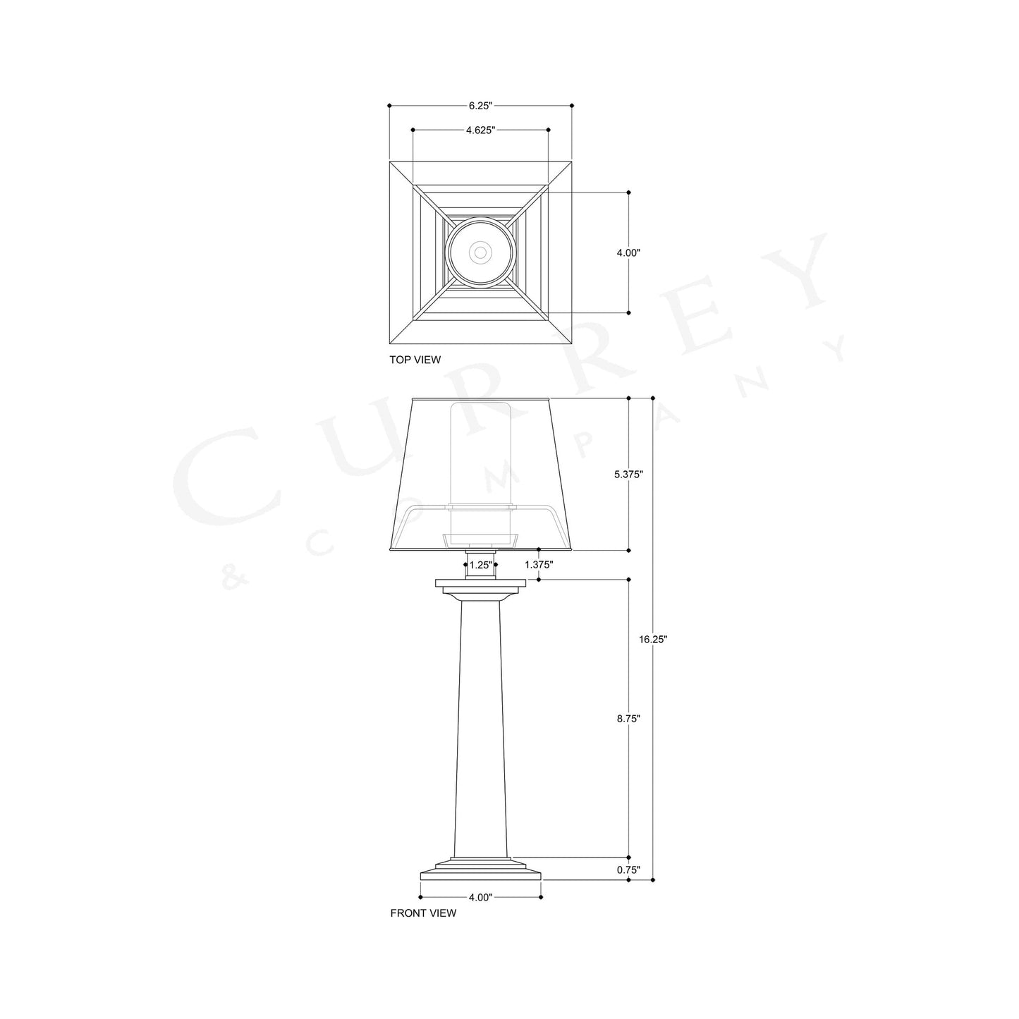 Wander LED Rechargeable Table Lamp - line drawing.