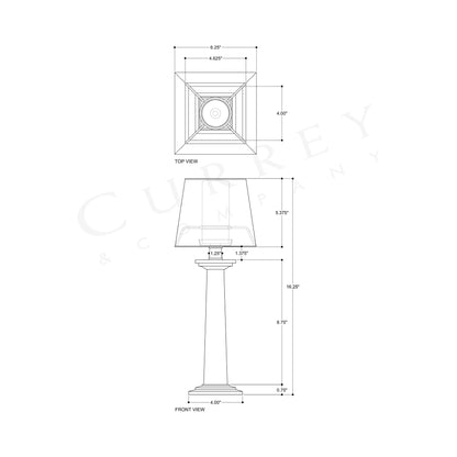 Wander LED Rechargeable Table Lamp - line drawing.