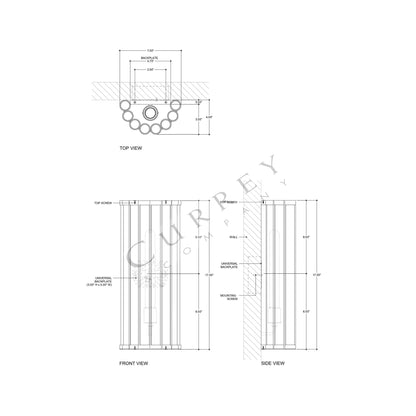 Warwick Tall Wall Light - line drawing.