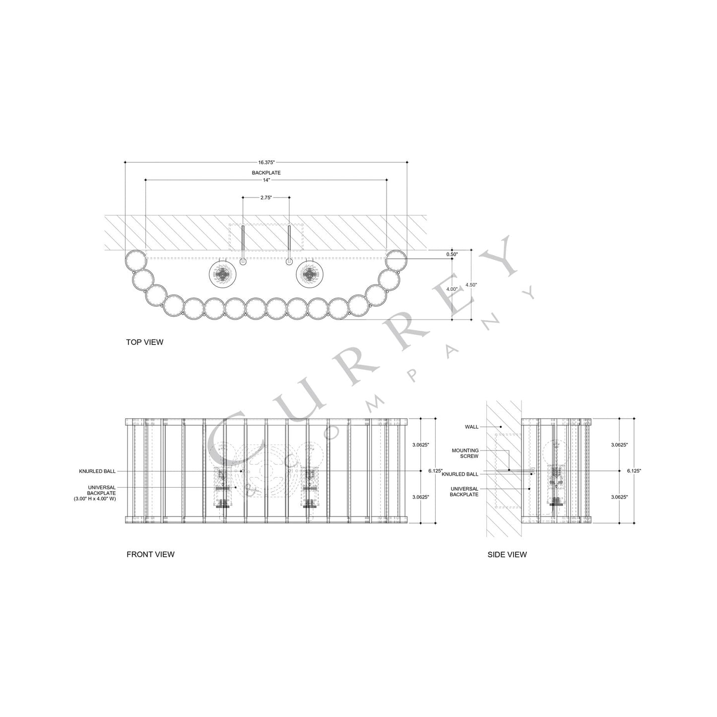 Warwick Wall Light - line drawing.