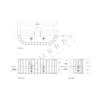 Warwick Wall Light - line drawing.