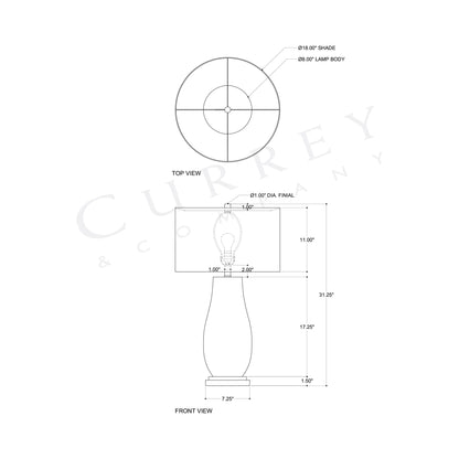 Water-borne Table Lamp - line drawing.