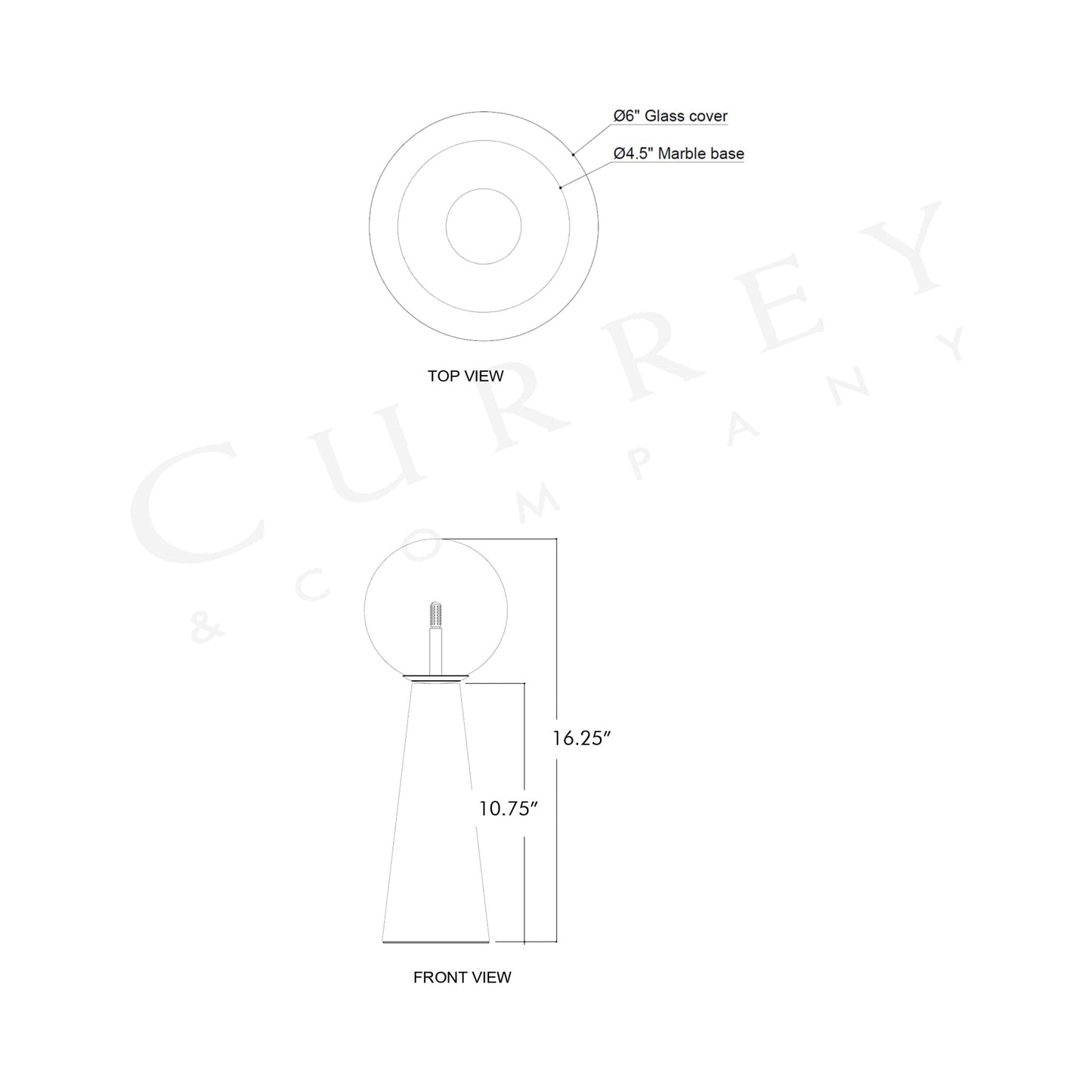 Wayfinder LED Rechargeable Table Lamp - line drawing.