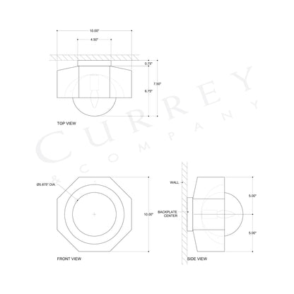Waystone Wall Light - line drawing.