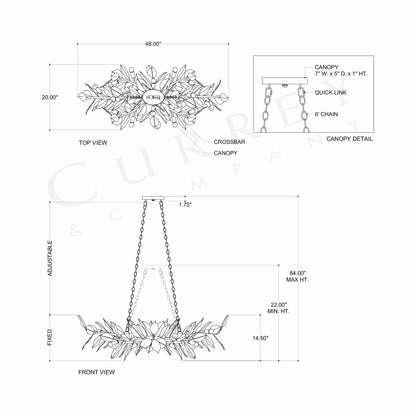 Weston Chandelier - line drawing.