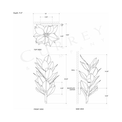 Weston Wall Light - line drawing.