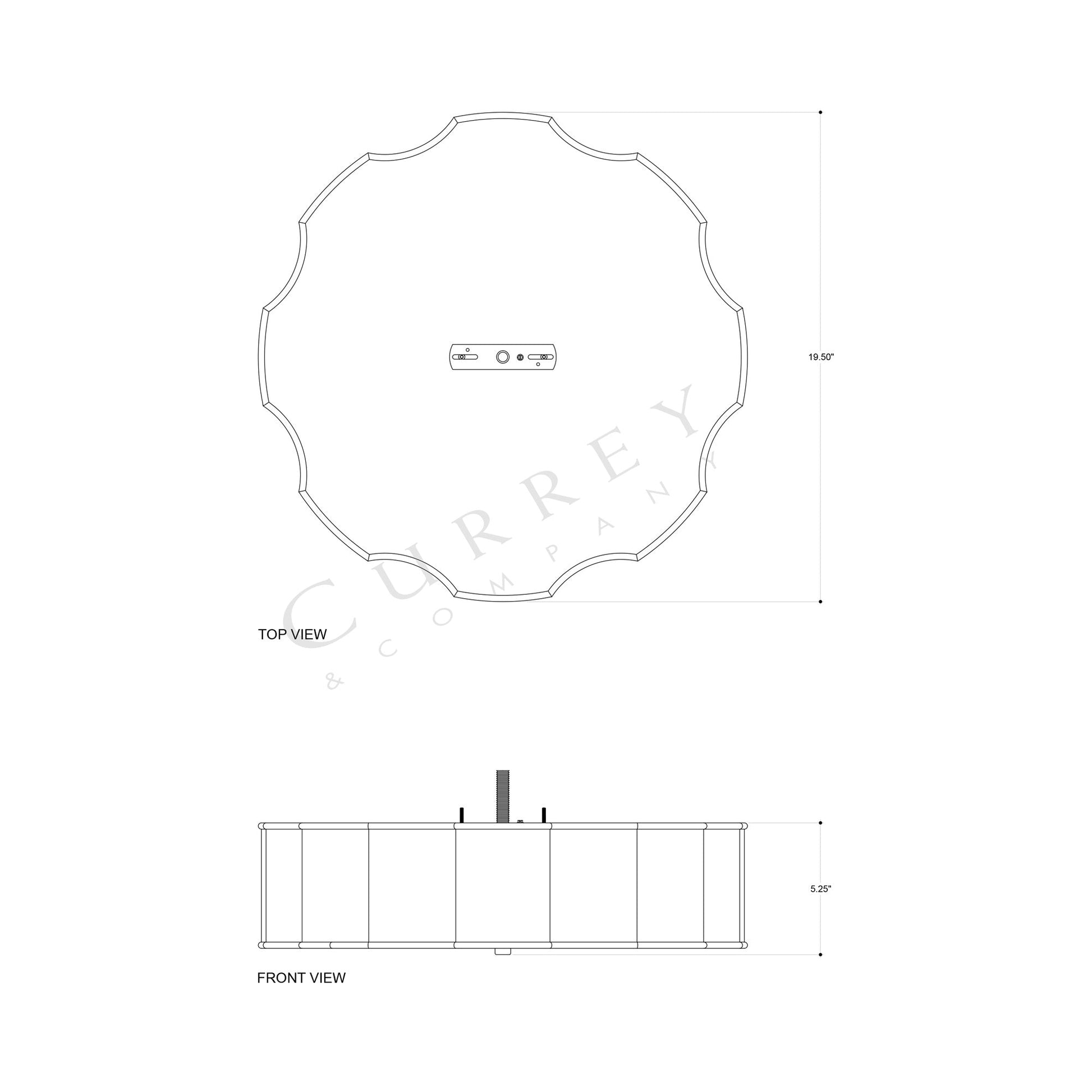 Wexford Flush Mount Ceiling Light - line drawing