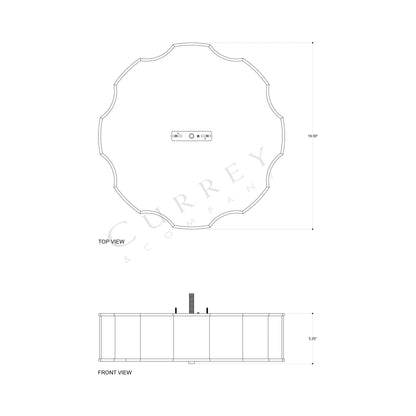 Wexford Flush Mount Ceiling Light - line drawing