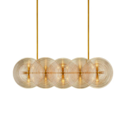 Whirlwind Linear Chandelier in Pale Yellow.