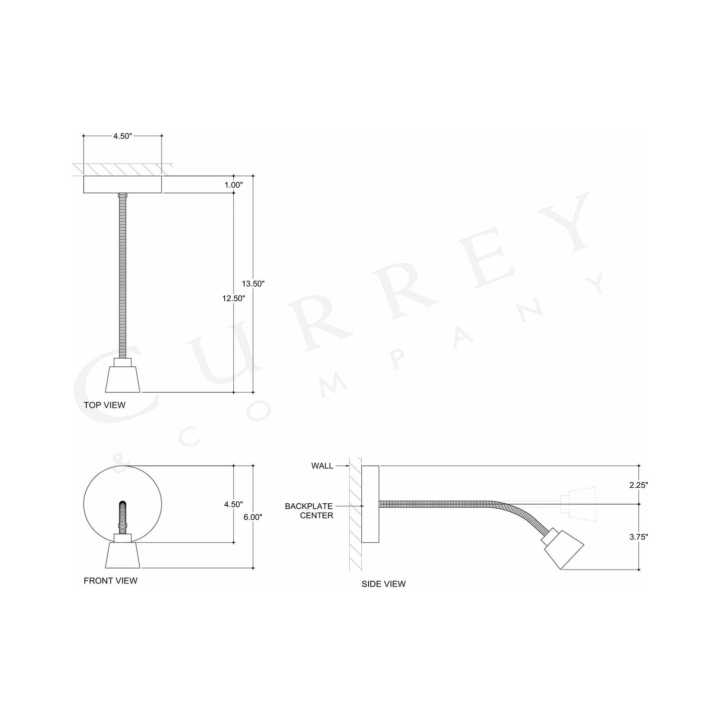 Wilbaux Wall Light - line drawing.