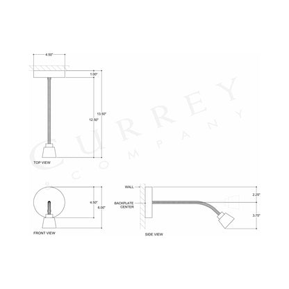 Wilbaux Wall Light - line drawing.