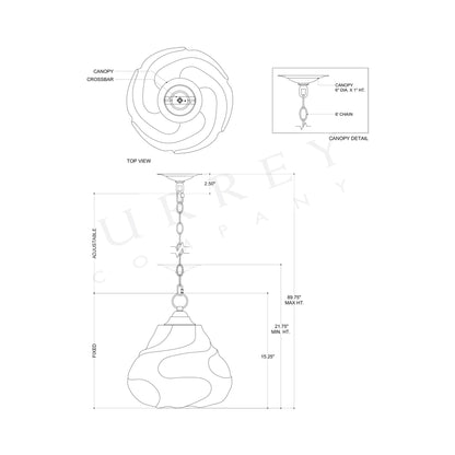 Wintershall Pendant Light - line drawing.
