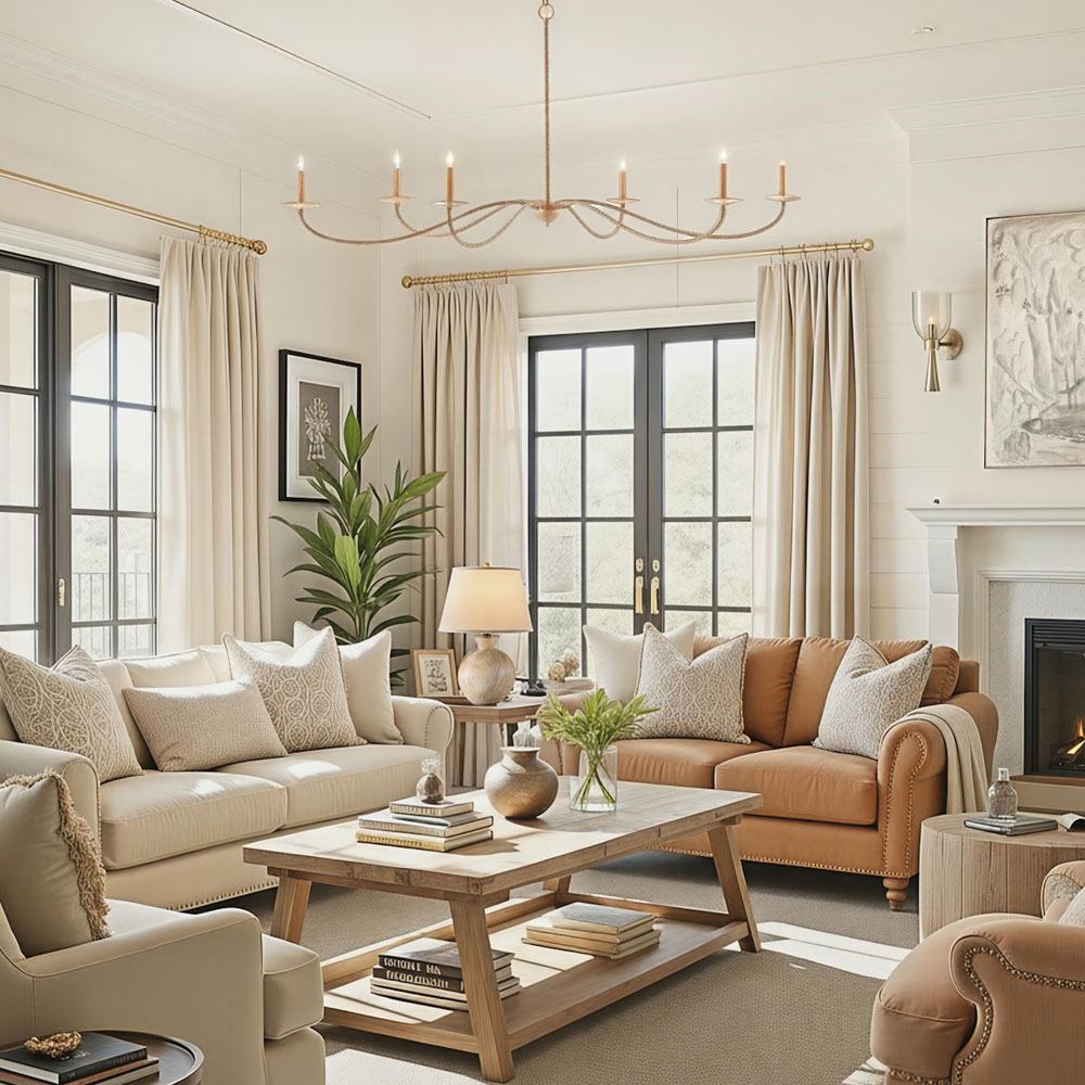 Woburn Wall Light in living room.