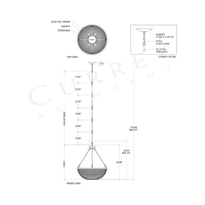 Wychwood Chandelier - line drawing.