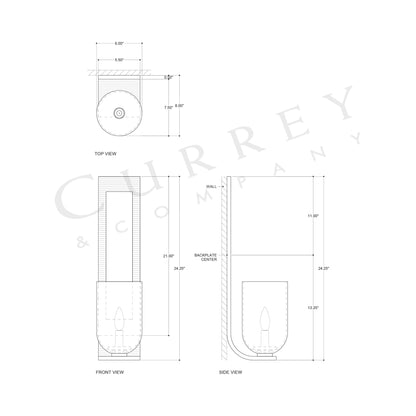 Wynyard Wall Light - line drawing.
